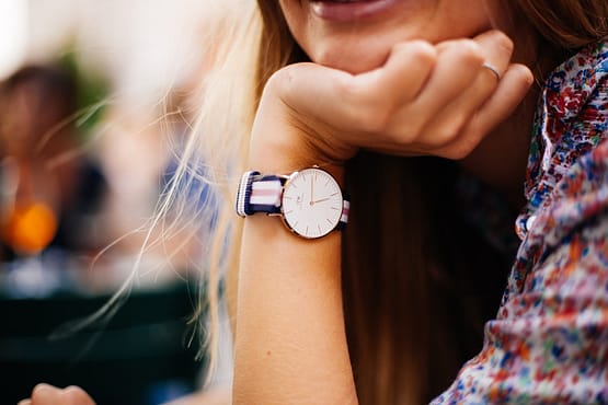woman wearing a timepiece